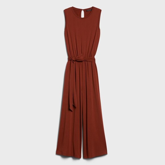 Banana Republic Petite Sandwash Cropped Wide-Leg Jumpsuit - Picture 4 of 4